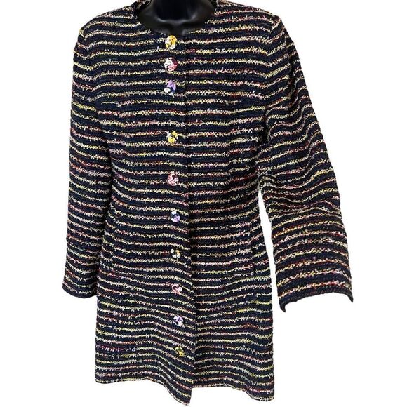 Cabi Headline Topper Button Down Multi-Stripe Coat - Picture 16 of 16